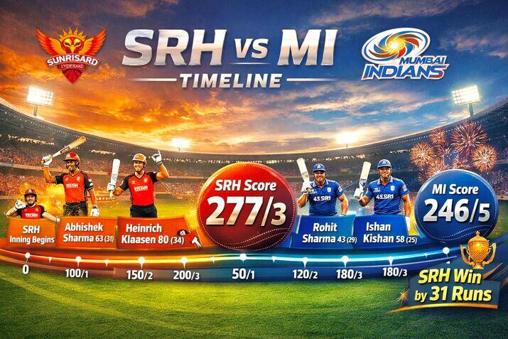 Sunrisers Hyderabad vs Mumbai Indians Timeline