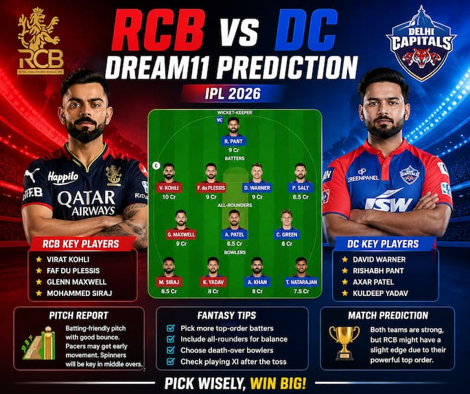 RCB vs DC Dream11 prediction