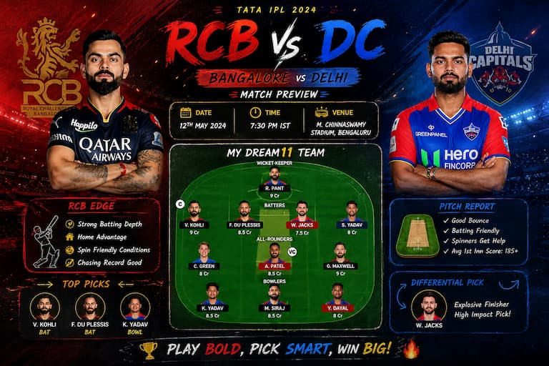 RCB vs DC Dream11 prediction