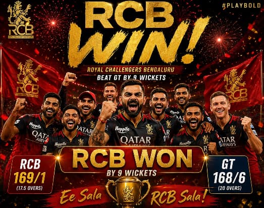 RCB vs GT Result Today