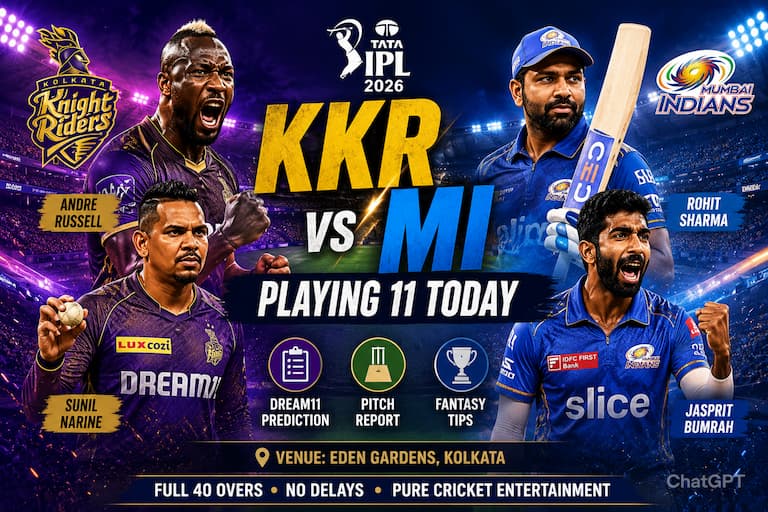 KKR vs MI Playing 11 Today