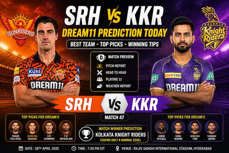 SRH vs KKR dream11 prediction today