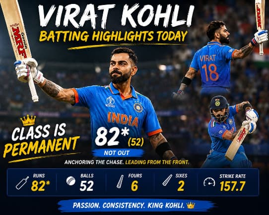 Virat Kohli Batting Highlights Today