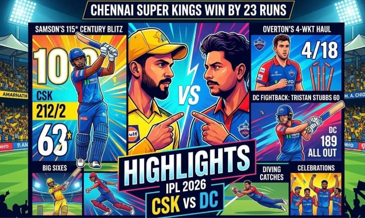 CSK vs DC highlights 2026
