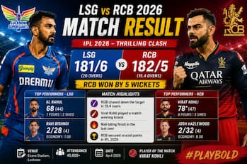 LSG vs RCB 2026 match result