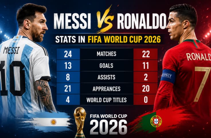 Messi vs Ronaldo stats in FIFA World Cup 2026