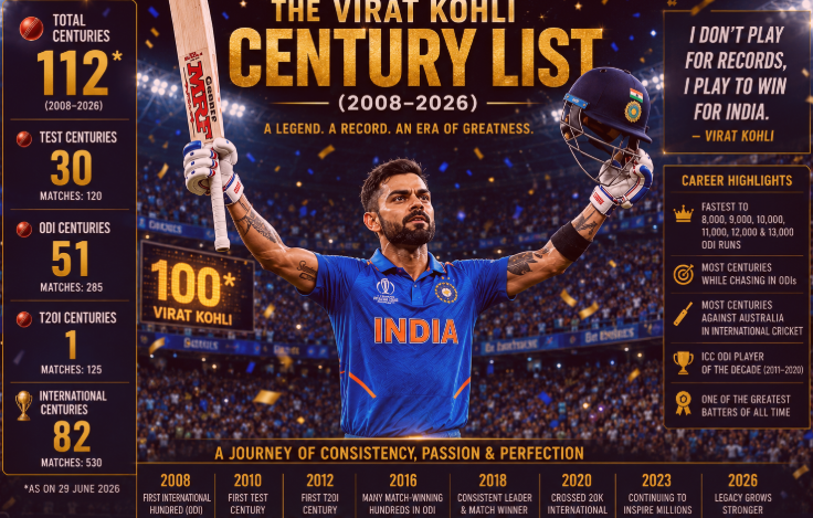 Virat Kohli Century List