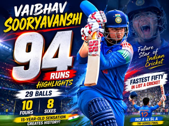 Vaibhav Sooryavanshi 94 Runs Highlights