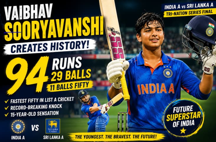 Vaibhav Sooryavanshi 94 Runs Highlights