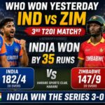 Who Won Yesterday IND vs ZIM 3rd T20I Match