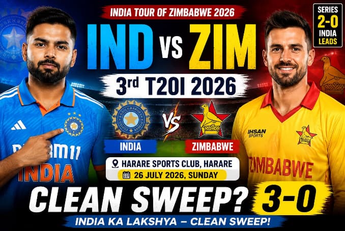 India vs Zimbabwe 3rd T20I Live Score Today