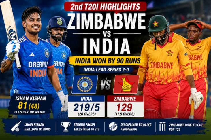 Zimbabwe vs India 2nd T20I Highlights