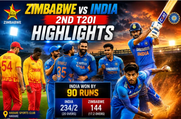 Zimbabwe vs India 2nd T20I Highlights