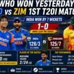 Who Won Yesterday IND vs ZIM 1st T20I Match