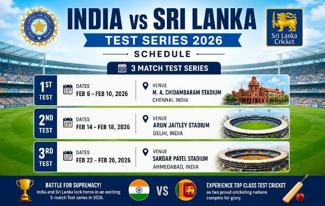 India vs Sri Lanka Test Series 2026 Schedule