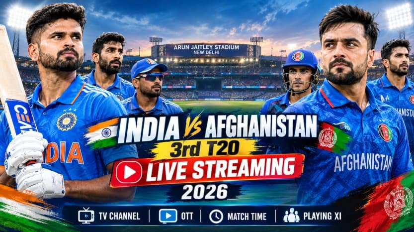 India vs Afghanistan 3rd T20 Live Streaming 2026