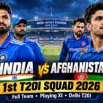 India vs Afghanistan 1st T20I Squad 2026