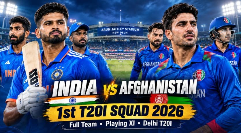India vs Afghanistan 1st T20I Squad 2026