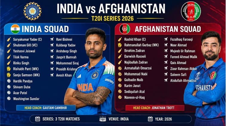 India vs Afghanistan T20I Squad 2026