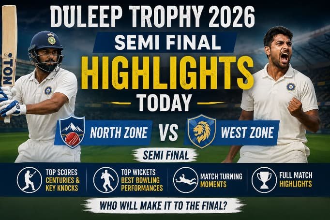 Duleep Trophy 2026 Semi Final Highlights Today