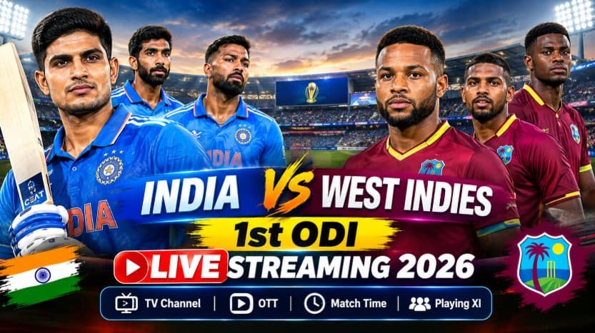 India vs West Indies 1st ODI Live Streaming 2026 | How to Watch IND vs WI Live in India?