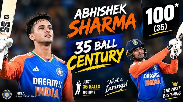 Abhishek Sharma 35 Ball Century