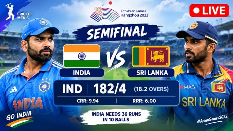 IND vs SL Asian Games Semifinal Live Score Today