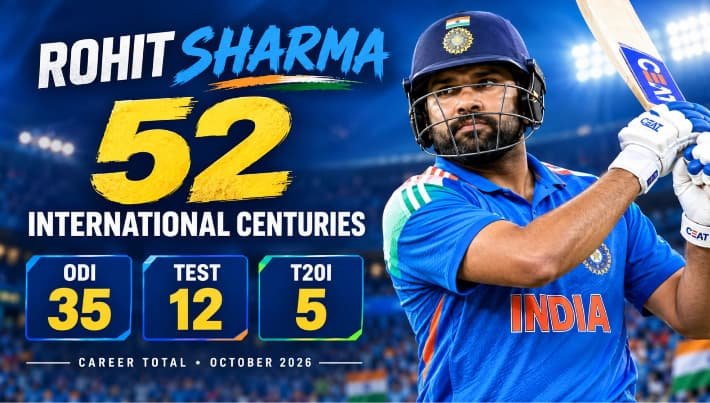 Rohit Sharma Total International Centuries