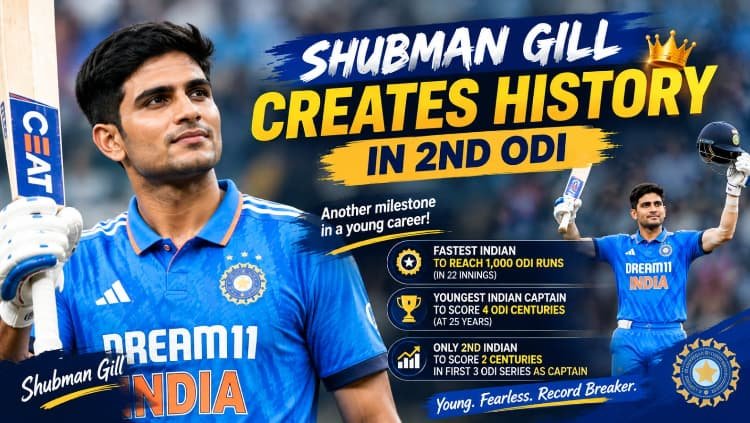 Shubman Gill Creates History in 2nd ODI