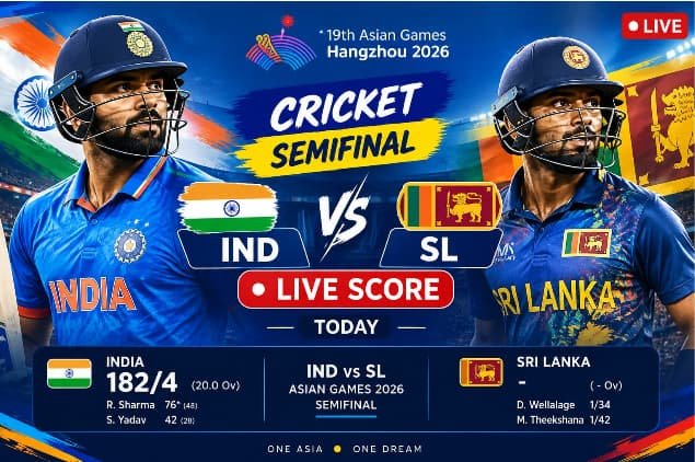 IND vs SL Asian Games Semifinal Live Score Today