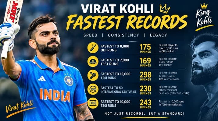 Virat Kohli Fastest Records in Cricket